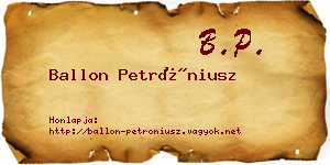 Ballon Petróniusz névjegykártya